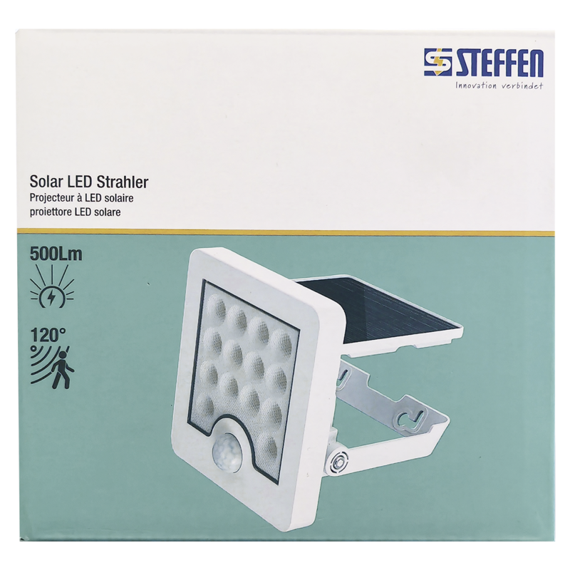 WORKLIGHT projecteur à LED solaire 5W blanc avec PIR 120° 6-8m