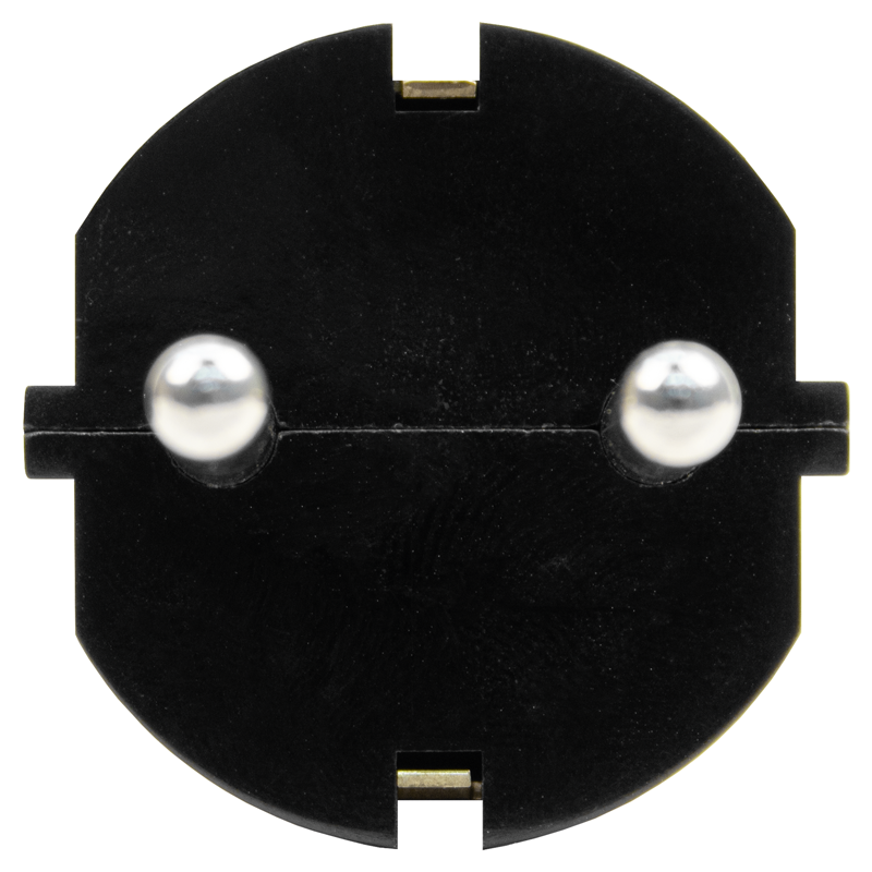 SCHUKO-Stecker schwarz (Typ F, CEE 7/4) mit seitlichem Schutzkontakt