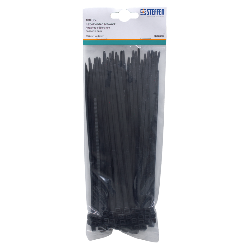 Fascette nero 200mm x 4.8 100 pz.