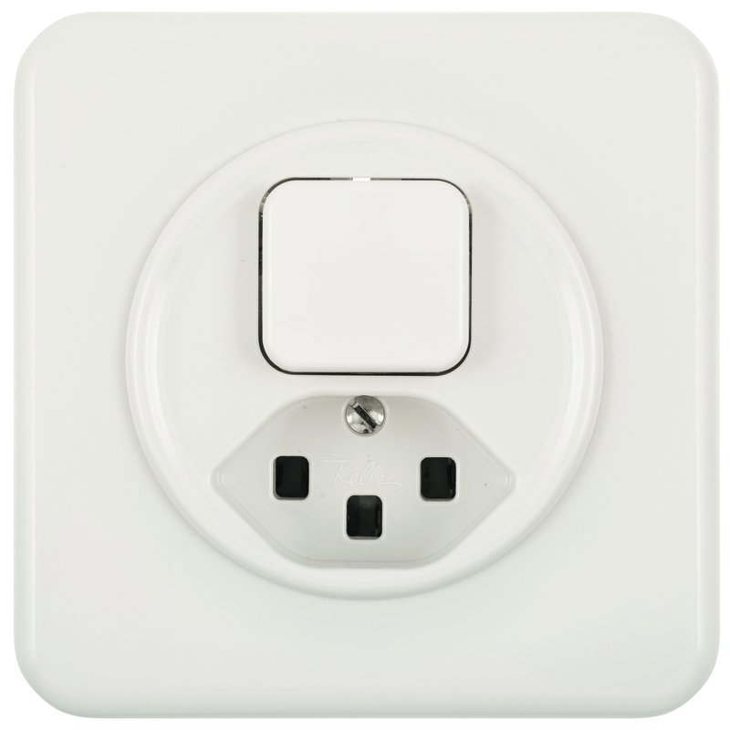 UP piccola combinazione non illuminato con interruttore e T23 bianco