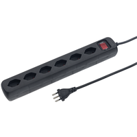 Steckdosenleiste POWER EASY 6xT13 1.5m mit Schalter sw