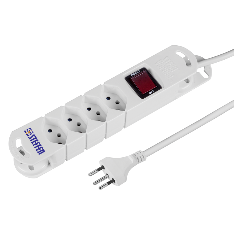 Steckdosenleiste VARIABL 4xT13 5m mit Schalter und Haftmagnete ws