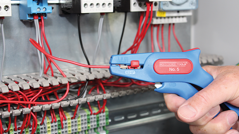 WEICON Pince de dénudage NO.5 pour tous types de conducteurs de 0.2-6mm2 bl/ro