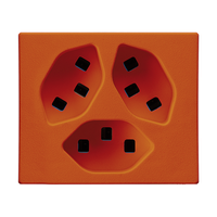 FLF Prise 3xT23 (16A/250V) avec bornes à fiche Gr.1 or