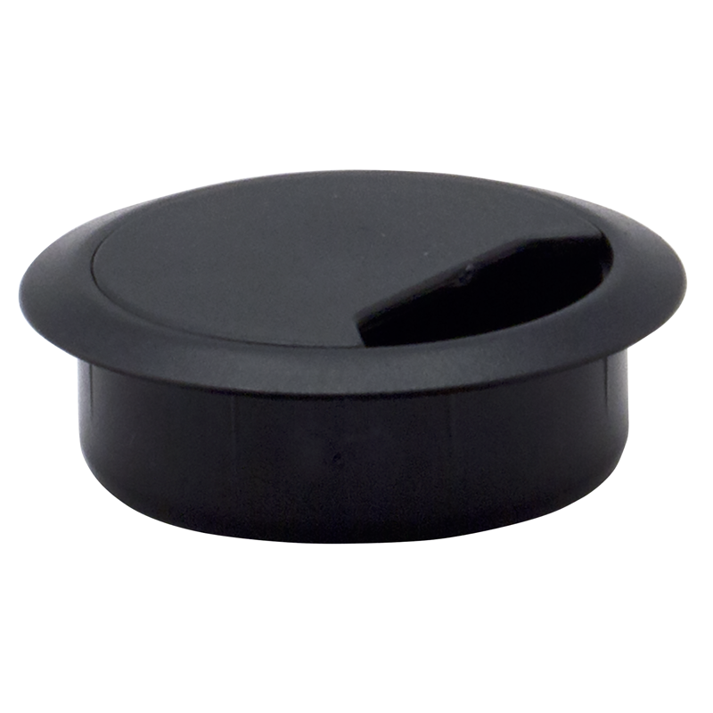 Passage de câble pour table noir 72x60x21mm trou 60mm Ø