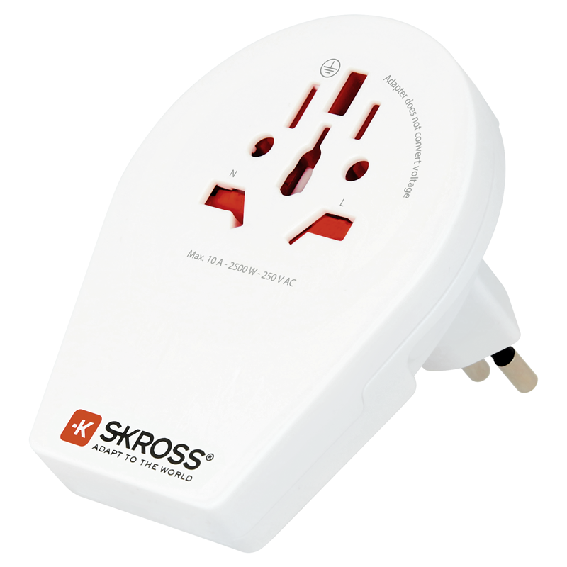 SKROSS Adatt. da viaggio Mondo - Svizzera/Italia/Brasile max. 10A con fusibile