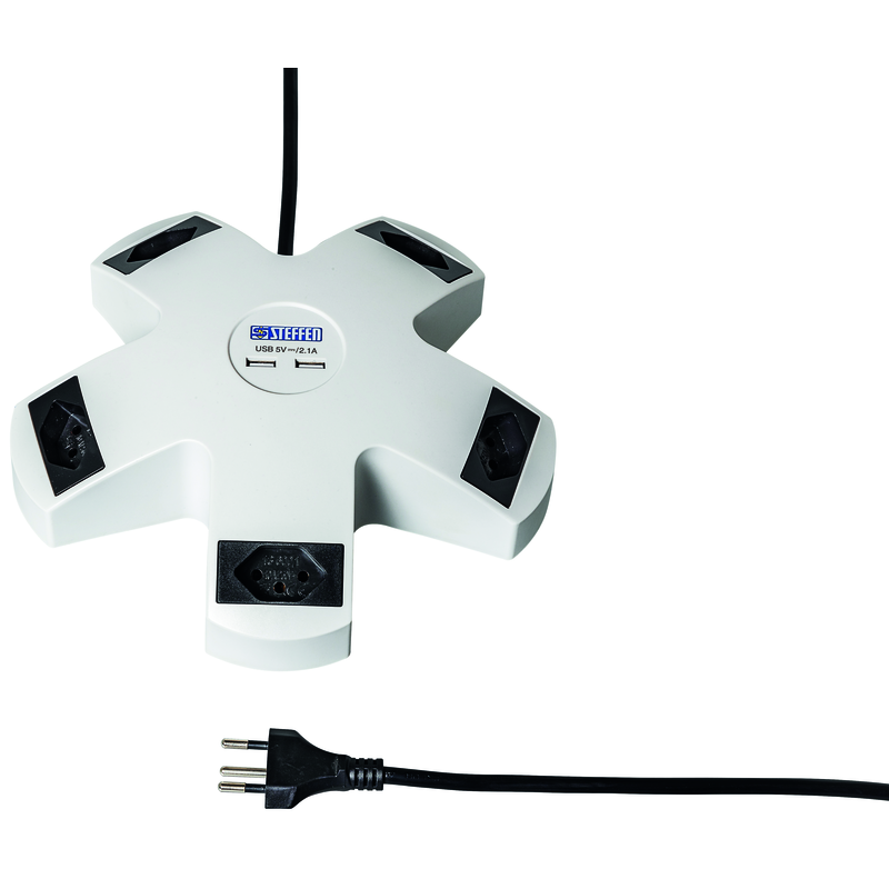 Multiprise STAR 5xT13 + 2xUSB-A 3m gr/nr