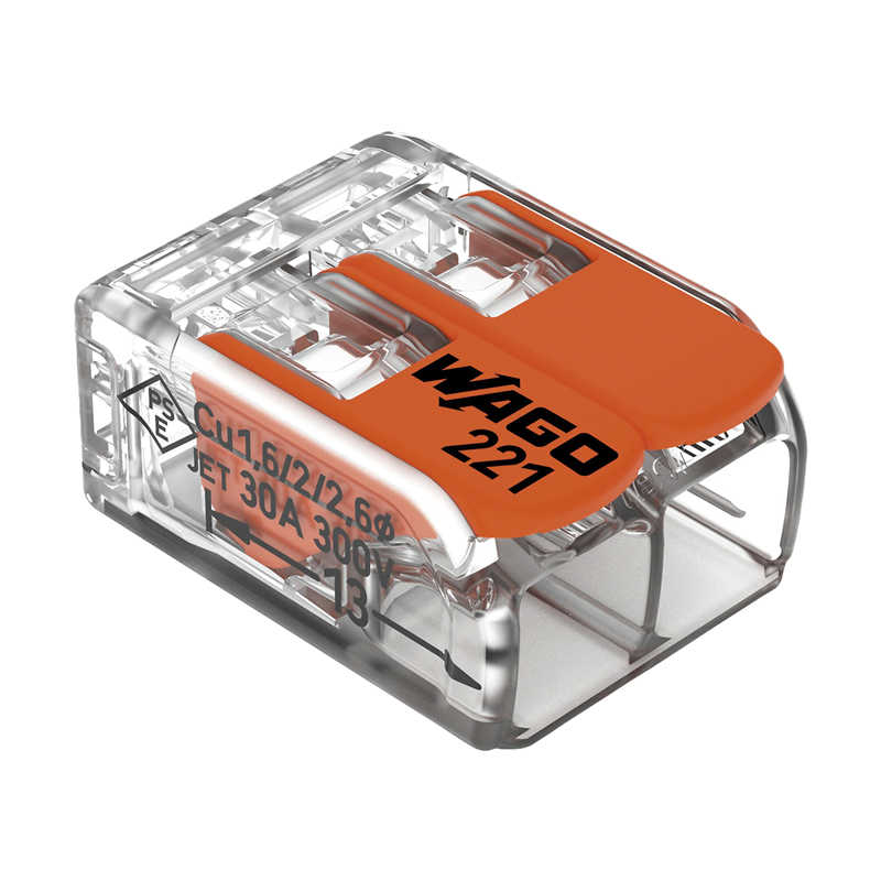 Borne à fiche COMPACT 2x 0.5-6mm2 avec levier de commande tr/or UE 10 pcs.