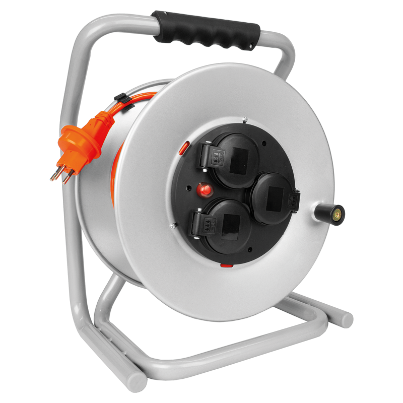 Avvolgicavo in metallo 3xT13 IP55 SteffenFLEX PUR 3x1mm² 25m gr/nr