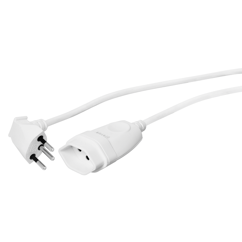 Verlängerungskabel Td 3x1mm2 5m T12-T13 mit Winkelstecker ws