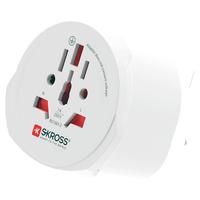SKROSS Adaptateur de voyage Monde - UK 3 pôles max. 7A avec fusible bl