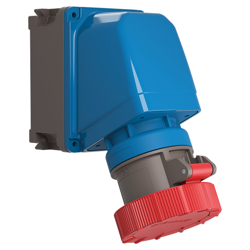 CEE 65° Wand-Steckdose 125/4 400V 6h vernickelt