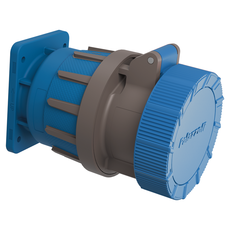 CEE Rotor Wand-Steckdose 32/3 230V 6h vernickelt