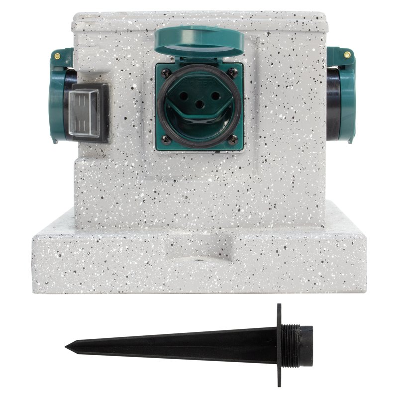 GardenLine stone énergétique 4xT13 Gd 3x1.5mm2 3m avec interrupteur IP55