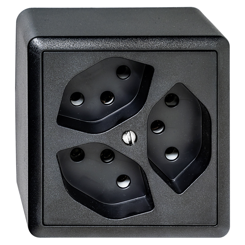 EDIZIO DUE presa app. 3xT13 parallelo nero