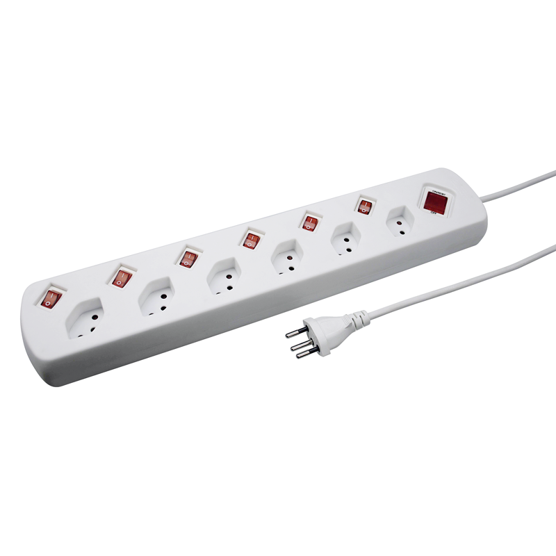 Steckdosenleiste POWER EASY 6xT13 1.5m einzelgeschaltet ws