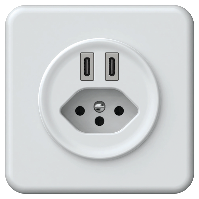 ORIGIN UP Ladesteckdose 4xUSB-C 20W PD + 1x T13 ws