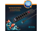 Steckdosenleiste TIDE  6xT13 3m mit Schalter und Haftmagnete sw