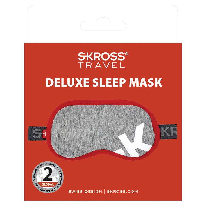 SKROSS Deluxe masque de sommeil ''gris clair avec K''