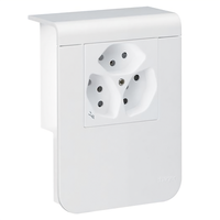 Canalina battiscopa SL20080 supporto per apparecchio con 3xT13 sep. bianco