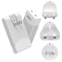 Adatt. di ricarica da viaggio Mondo PD65W 2xUSB-C max. 5A bianco