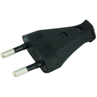 Spina Euro nero cavo tondo sacc. per 10 pcs.