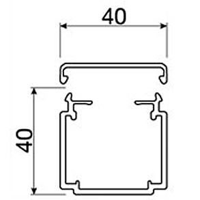 Kabelkanal 40x40mm Stange 2m grau