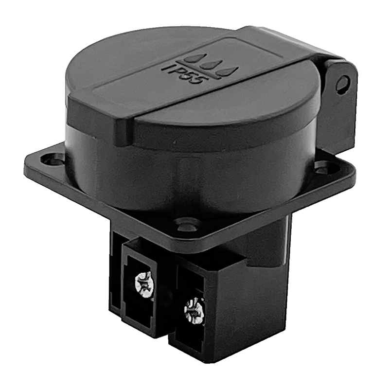 Einbausteckdose 1xT13 (10A/250V) IP55 schwarz