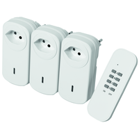 POWER REMOTE Set radio avec 3x fiches intermédiaires + émetteur (max. 1000W) bl