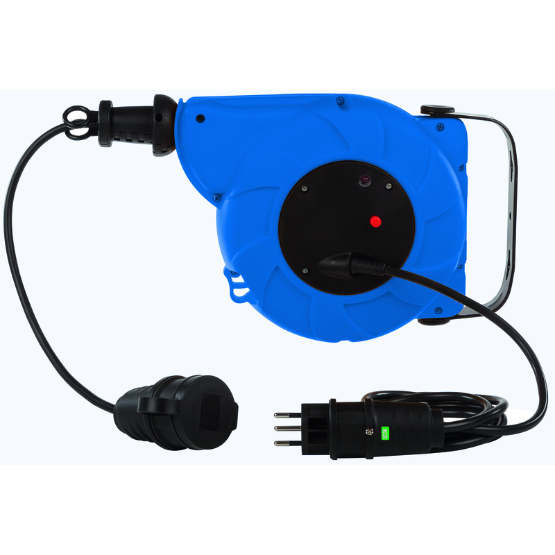 Avvolgicavo retrattile 1xT13 Td 3x1.5mm2 5m con spina T12 bl/nr