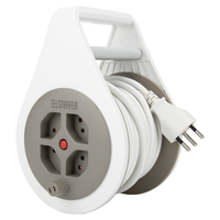 Avvolgicavo in plastica con maniglia 4xT13 Td 3x1mm2 7m bianco/grigio