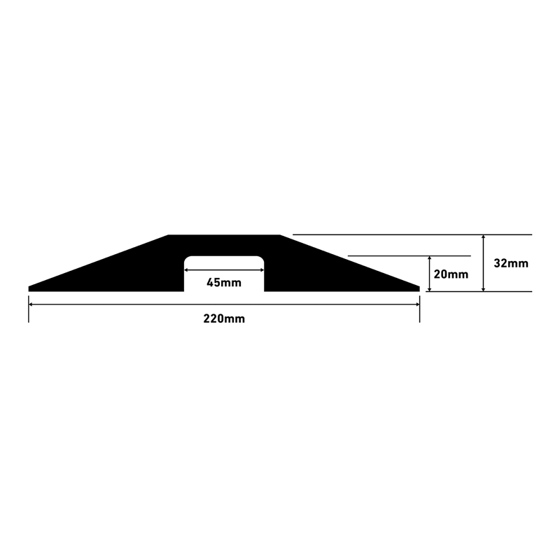 D-Line Aufbodenkanal  220x32mm 765mm schwarz