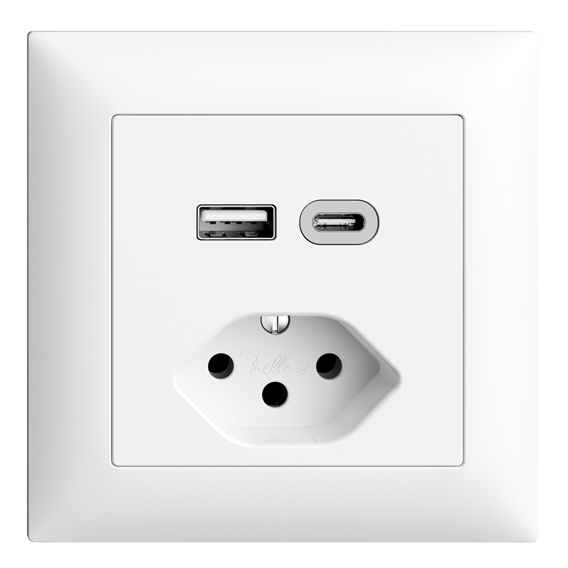 EDIZIOdue Petite combinaison à enc. USB-A+C/1xT13 bl