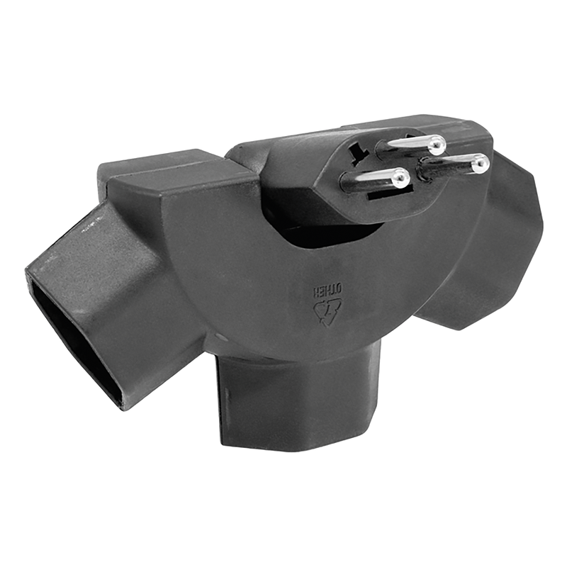 Mehrfachadapter PEACOCK 3xT13 kippbar 180° sw