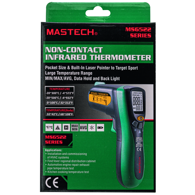 MASTECH Termometro a infrarossi MS6522 (-20°C - +500°C) ve/nr