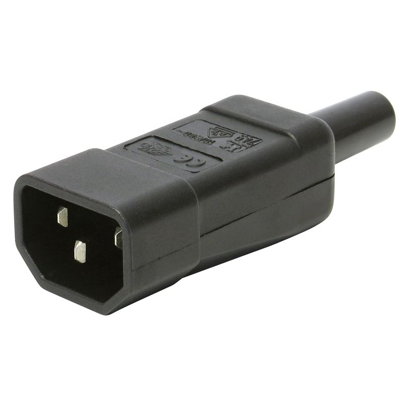 CEE Gerätestecker schwarz 70° SEV 113 C14