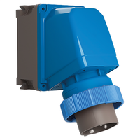 CEE 65° Wand-Stecker 32/3 230V 6h vernickelt