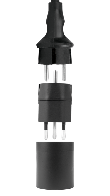 Adattatore FISSO Germania CEE7/7 - Svizzera T12 3 poli decentralizzato nr