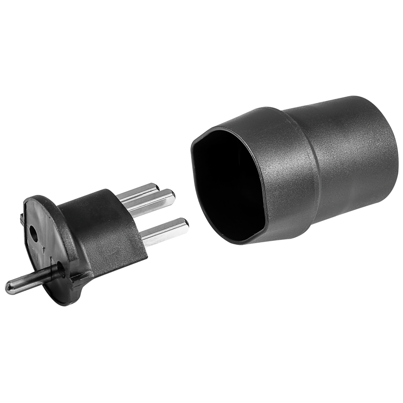 FIX Adapter Deutschland CEE7/7 - Schweiz T23 (16A/250V) 3-polig sw
