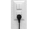 Rallonge électrique noir Td 3x1mm² 0.25m T12-T13 avec côté fiche coudée plate