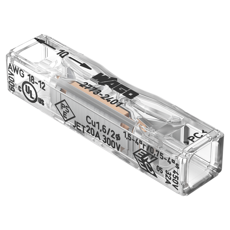WAGO borne de passage 0.75 - 4mm², pack de 20 pcs.