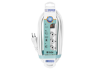 Steckdosenleiste TIDE  4xT13 3m mit Schalter und Haftmagnete ws