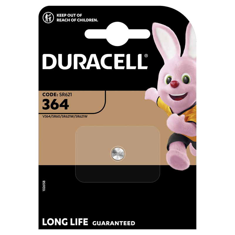 Duracell Watch Piles oxyde d'argent 1.55V D364 SR60 blister
