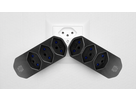 Mehrfachadapter MANTA 3xT13 + 1xUSB-C PD drehbar 320° sw