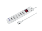 Steckdosenleiste TIDE  6xT13 3m mit Schalter und Haftmagnete ws