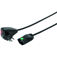 Verlängerungskabel Td 3x1mm2 5m T12-T13 mit Überstromschutz und Lock-Funkt. sw
