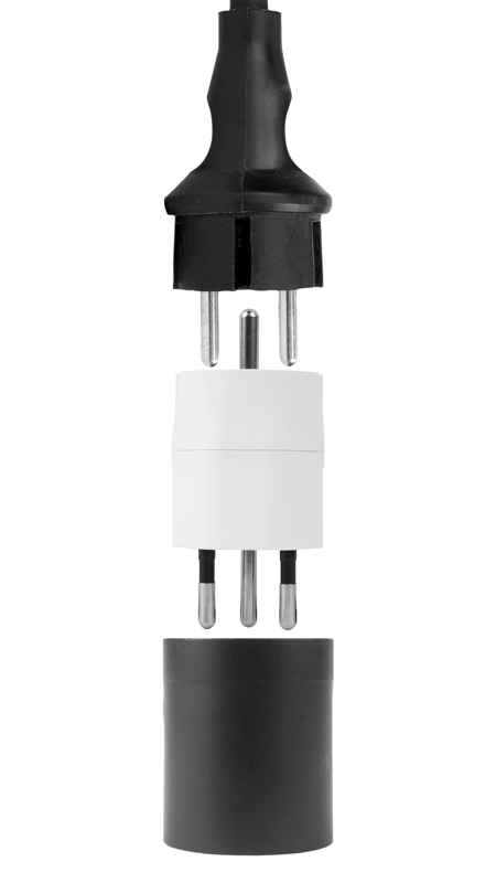 Adattatore FISSO Germania CEE7/7 - Svizzera T12 3 poli decentralizzato bi