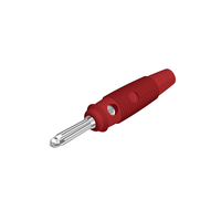 Fiche banane rouge 4mm avec raccord fileté, rouge