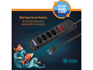 Steckdosenleiste TIDE  4xT13 3m mit Schalter und Haftmagnete sw