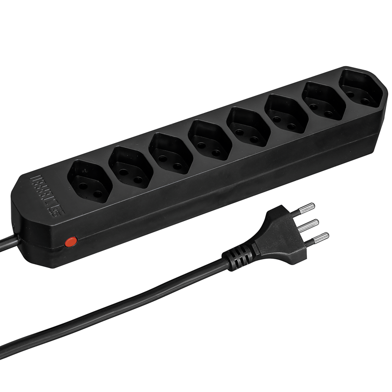 Steckdosenleiste COMPACT 8xT13 1.5m sw